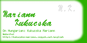 mariann kukucska business card